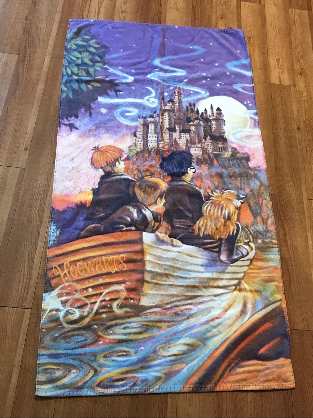 Vintage 2000 Harry Potter Beach Towel Harry Hermione Ron Journey To Hogwarts